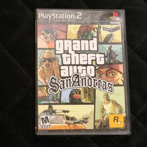 Grand Theft Auto San Andreas (PlayStation 2 PS2, 2004) Complete W/Map & Manual